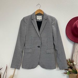 Reiss Double Breasted Fitted Plaid Blazer Size 4